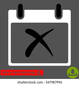 Reject Calendar Day icon. Vector EPS illustration style is flat iconic bicolor symbol, black and white colors.
