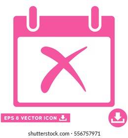 Reject Calendar Day icon. Vector EPS illustration style is flat iconic symbol, pink color.