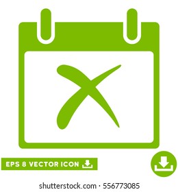 Reject Calendar Day icon. Vector EPS illustration style is flat iconic symbol, eco green color.