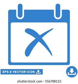 Reject Calendar Day icon. Vector EPS illustration style is flat iconic symbol, cobalt color.