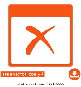 Reject Calendar Page icon. Vector EPS illustration style is flat iconic symbol, orange color.