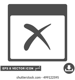 Reject Calendar Page icon. Vector EPS illustration style is flat iconic symbol, gray color.