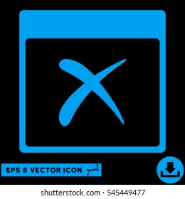 Reject Calendar Page icon. Vector EPS illustration style is flat iconic symbol, blue color.