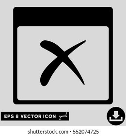 Reject Calendar Page icon. Vector EPS illustration style is flat iconic symbol, black color.