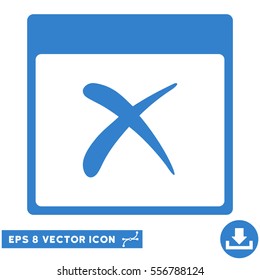 Reject Calendar Page icon. Vector EPS illustration style is flat iconic symbol, cobalt color.