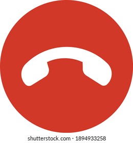 Icono de rechazo de llamada, icono de declinación de llamada