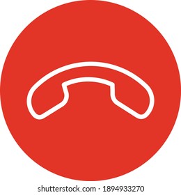 Icono de rechazo de llamada, icono de declinación de llamada