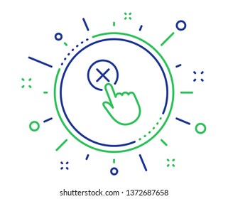 Reject click line icon. Decline or remove button sign. Quality design elements. Technology reject click button. Editable stroke. Vector
