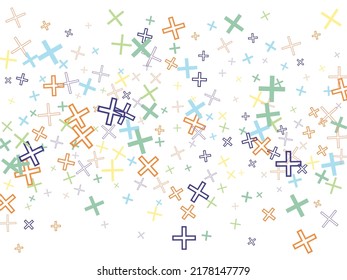 Reject cross icon spiral curl mosaic. Religion themed background. Design for crucifix cross, Christianity, prayer
