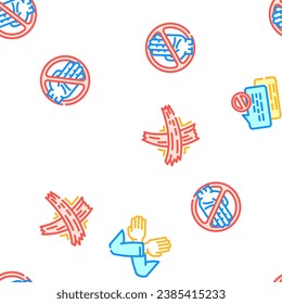 reject deny document cancel vector seamless pattern thin line illustration