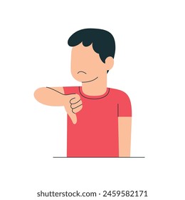 Reject, do not like, forbids something and expresses disagreement, not interested expression people character vector illustration