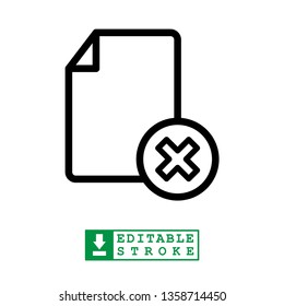 reject document vector icon 