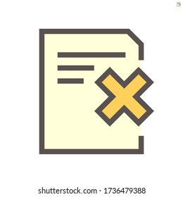 Reject document  vector icon set design, 48X48 pixel perfect and editable stroke.