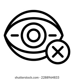 Reject eye correction icon outline vector. Laser vision. Surgery glasses