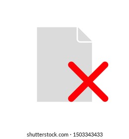 reject form icon. refusal document icon. flat illustration of refuse document file vector icon. 