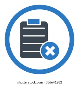 Reject Form vector icon. Style is bicolor flat rounded symbol, smooth blue colors, rounded angles, white background.