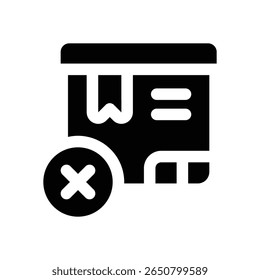 reject glyph icon. Strong and solid vector icon for websites, mobile interfaces, presentations, and visual branding. High quality and easy to edit.