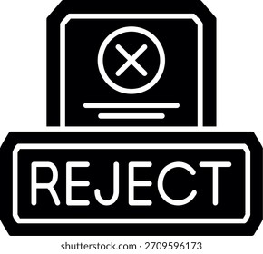 Reject Glyph Style Icon Design