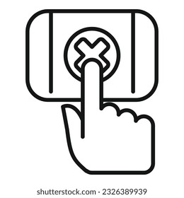 Reject goods icon outline vector. Product parcel. Shop service
