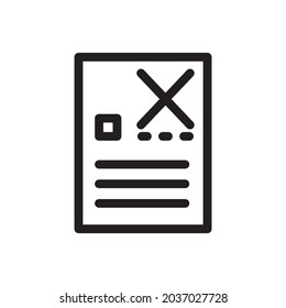 reject icon or logo vector illustration of isolated sign symbol, vector illustration with high quality black outline.