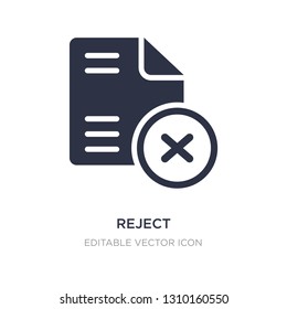 reject icon on white background. Simple element illustration from Files and folders concept. reject icon symbol design.