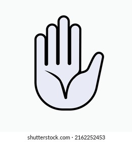 Reject Icon. Palm Hand, Refuse Symbol Within Line Art Style - Vector.