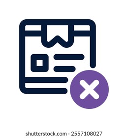 reject icon. vector dual tone icon for your website, mobile, presentation, and logo design.
