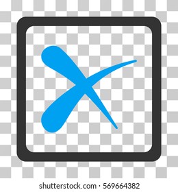 Reject icon. Vector illustration style is flat iconic bicolor symbol, blue and gray colors, transparent background. Designed for web and software interfaces.