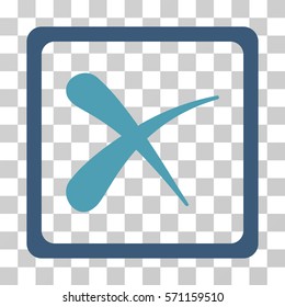 Reject icon. Vector illustration style is flat iconic bicolor symbol, cyan and blue colors, transparent background. Designed for web and software interfaces.