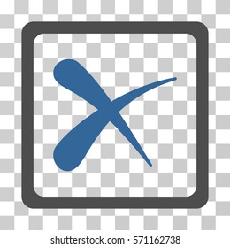 Reject icon. Vector illustration style is flat iconic bicolor symbol, cobalt and gray colors, transparent background. Designed for web and software interfaces.