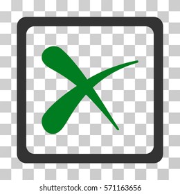 Reject icon. Vector illustration style is flat iconic bicolor symbol, green and gray colors, transparent background. Designed for web and software interfaces.