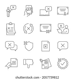 Reject icons set. Reject pack symbol vector elements for infographic web