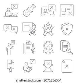 Reject icons set. Reject  pack symbol vector elements for infographic web