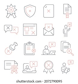 Reject icons set. Reject  pack symbol vector elements for infographic web