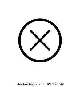 Reject line icon in black. Delete logo. Wrong mark illustration decline or remove sign. Cancel symbol. Isolated trendy flat style for app, graphic design, infographic, web site, ui, ux. Vector EPS 10