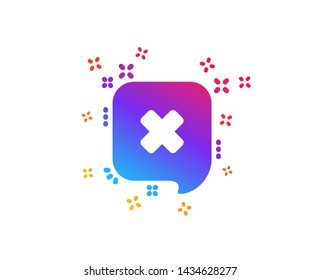 Reject message icon. Decline or remove chat sign. Dynamic shapes. Gradient design reject icon. Classic style. Vector