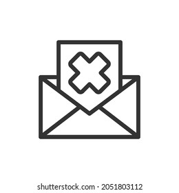 Reject minimal line icon. Web stroke symbol design. Reject sign isolated on a white background. Premium line icon.