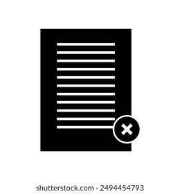 Icono de Rechazar documento de papel ilustrado en el fondo