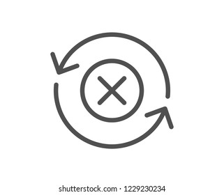 Reject refresh line icon. Decline update sign. Rotation arrow. Quality design flat app element. Editable stroke Reject refresh icon. Vector