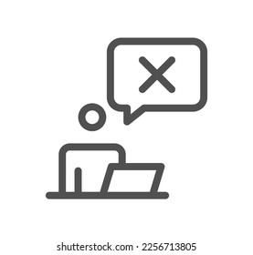 Reject related icon outline and linear vector.