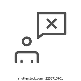 Reject related icon outline and linear vector.