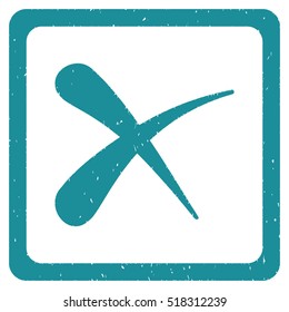 Reject rubber seal stamp watermark. Icon vector symbol with grunge design and dirty texture. Scratched soft blue ink sign on a white background.
