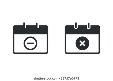 Reject schedule calendar. Illustration vector