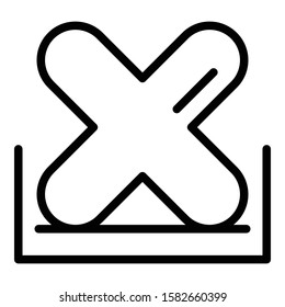 Reject sign icon. Outline reject sign vector icon for web design isolated on white background