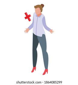 Reject successful woman icon. Isometric of reject successful woman vector icon for web design isolated on white background