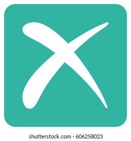 Reject vector icon. Flat cyan symbol. Pictogram is isolated on a white background. Designed for web and software interfaces.