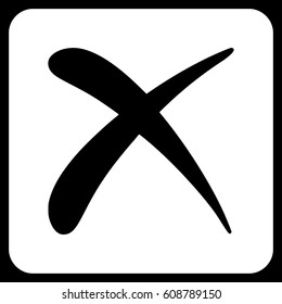 Reject vector icon. Flat white symbol. Pictogram is isolated on a black background. Designed for web and software interfaces.