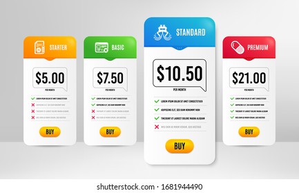 Reject web, Documentation and Capsule pill icons simple set. Price table template. Ship sign. No internet, Project, Medicine drugs. Shipping watercraft. Business set. Vector