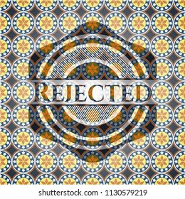 Rejected arabic style emblem. Arabesque decoration.