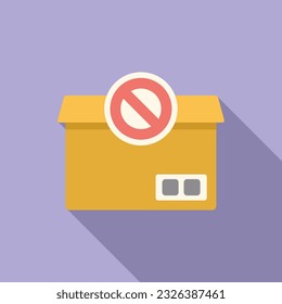 Rejected box icon flat vector. Parcel product. Service shop